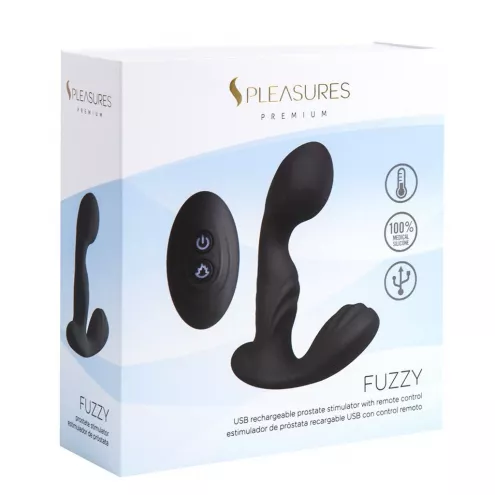 Вибромассажер простаты S Pleasures Premium FUZZY, черный, с рельефом