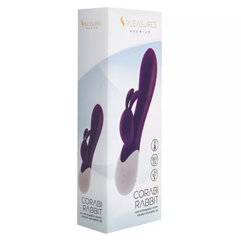 Вібратор-кролик S Pleasures Premium Corabi Rabbit, фіолетовий, вушка для клітора