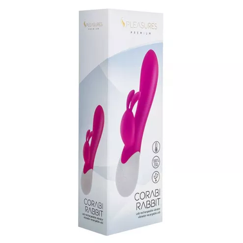 Вібратор-кролик S Pleasures Premium Corabi Rabbit, рожевий, вушка для клітора