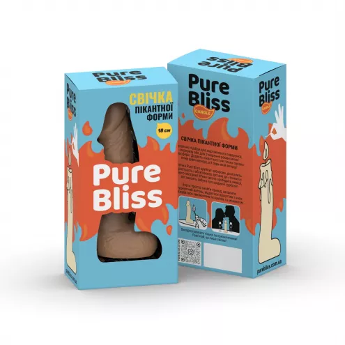 Свеча в виде члена Pure Bliss MINI Brown 18 см