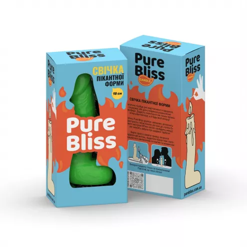 Свічка у вигляді члена Pure Bliss MINI Green 18 см