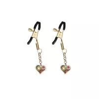 Зажимы для сосков Liebe Seele Nipple Clamps Gold Heart-shaped Flowers on Blue