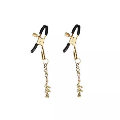 Затискачі для сосків Liebe Seele Rose Pendant Nipple Clamps Gold