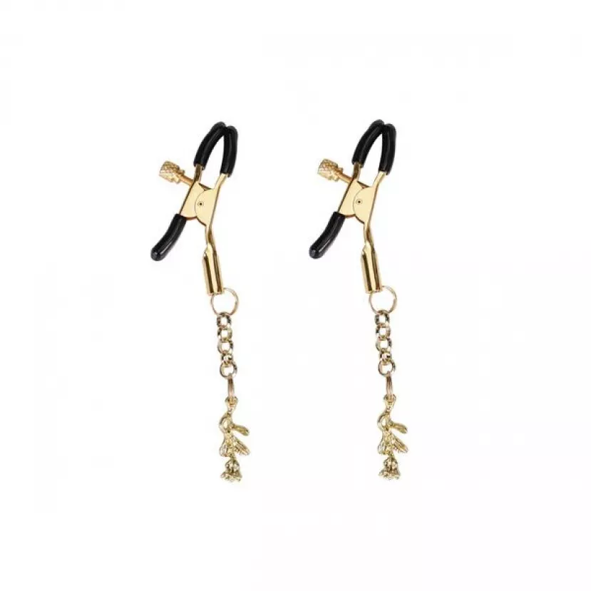 Затискачі для сосків Liebe Seele Rose Pendant Nipple Clamps Gold