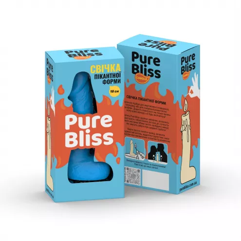 Свеча в виде члена Pure Bliss MINI Blue 18 см