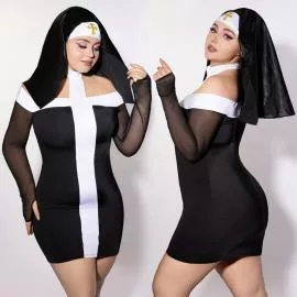 Эротический костюм монашки JSY P61130 Plus Size - 1