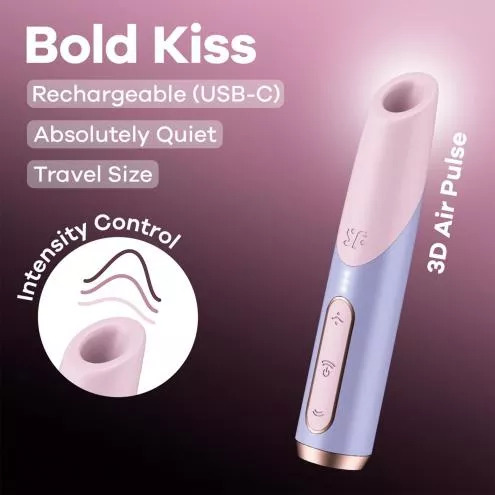Вакуумний стимулятор Satisfyer Bold Kiss Violet, магнітна технологія 3D Air Pulse
