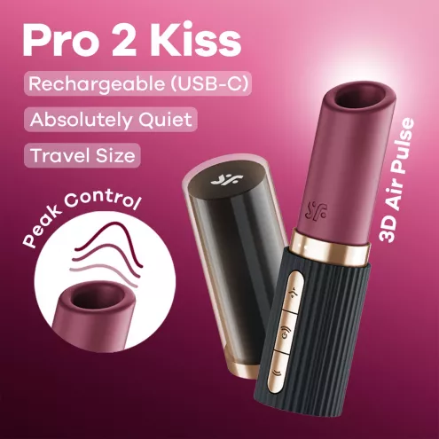 Вакуумный стимулятор Satisfyer Pro 2 Kiss, магнитная технология 3D Air Pulse