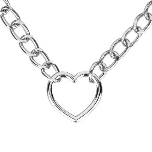 Ошейник с поводком Bedroom Fantasies: Collar with Chain - Silver