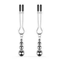 Зажимы для сосков Bedroom Fantasies: Nipple Clamps with Beaded Chain - Silver