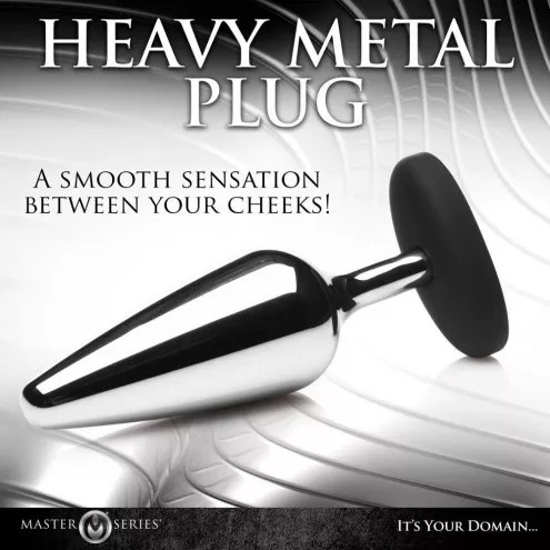 Анальна пробка Master Series Butt Slut Metal Silicone Butt Plug - Silver