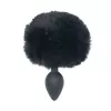 Анальная пробка с хвостом Punishment - Bunny Tail Silicone Anal Plug - Black