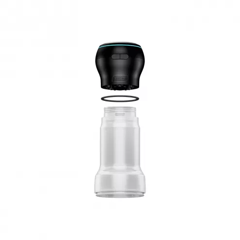Мастурбатор Kiiroo Feel Pocket Crystal із всмоктувальною інтерактивною насадкою PowerBlow Combo Set