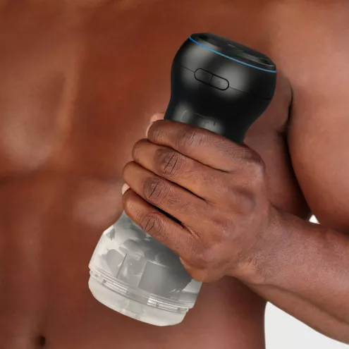 Мастурбатор Kiiroo Feel Pocket Crystal із всмоктувальною інтерактивною насадкою PowerBlow Combo Set
