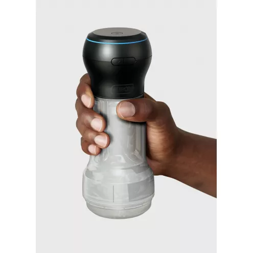 Мастурбатор Kiiroo Feel Pocket Crystal із всмоктувальною інтерактивною насадкою PowerBlow Combo Set