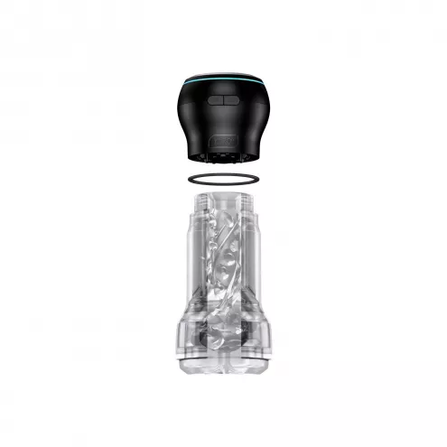 Мастурбатор Kiiroo Feel Pocket Crystal із всмоктувальною інтерактивною насадкою PowerBlow Combo Set