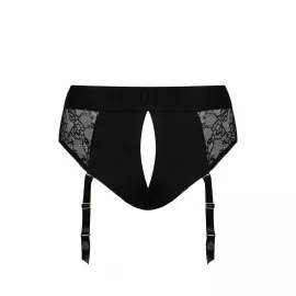 Кружевные трусы для страпона с подвязками для чулок Strap-On-Me DIVA HARNESS - XS - 3