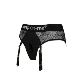 Кружевные трусы для страпона с подвязками для чулок Strap-On-Me DIVA HARNESS - XS - 2