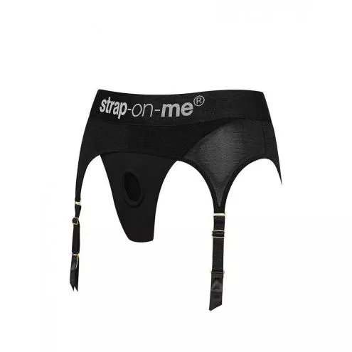 Труси для страпону з підв'язками для панчох Strap-On-Me REBEL HARNESS - XS