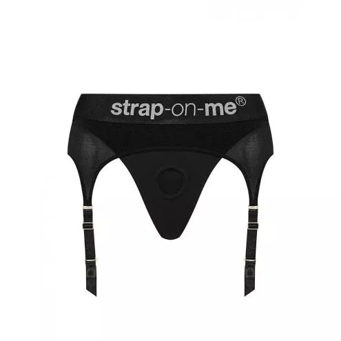 Труси для страпону з підв'язками для панчох Strap-On-Me REBEL HARNESS - XS