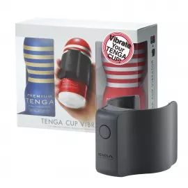 Вібронасадка Tenga CUP VIBRATOR, 7 режимів, 2 мастурбатори в комплекті - 1