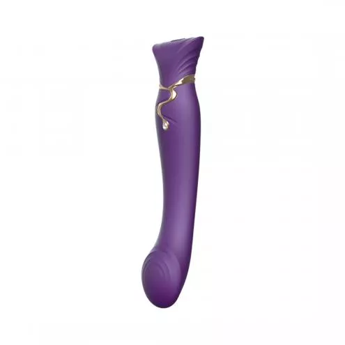 Смартвибратор Zalo — Queen Twilight Purple, пульсирующая жемчужина, кристалл Swarovski