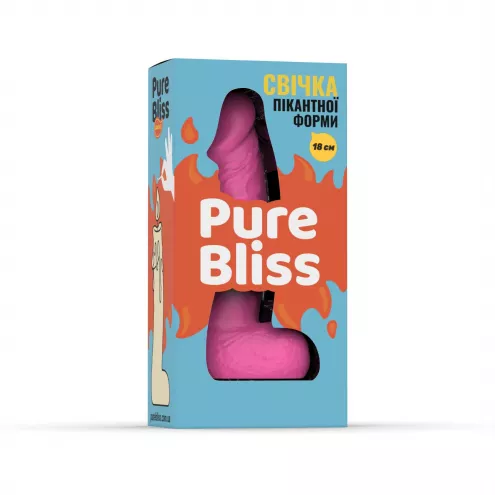 Свічка у вигляді члена Pure Bliss MINI Pink 18 см