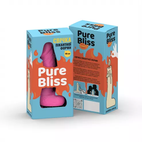 Свічка у вигляді члена Pure Bliss MINI Pink 18 см
