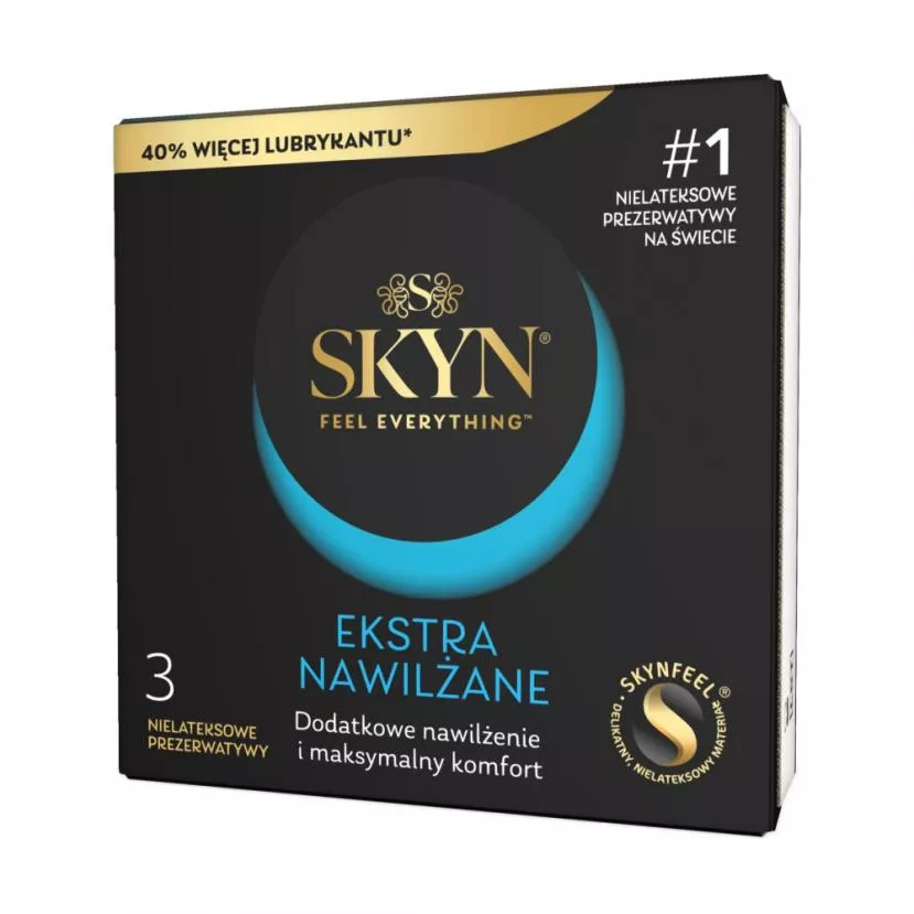 Безлатексні презервативи SKYN Ekstra Nawilżanel з посиленим мастилом для максимального ковзання та насолоди, 3 шт