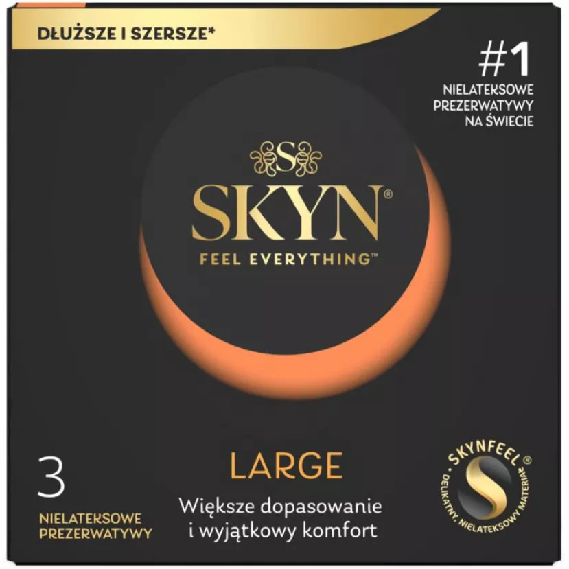 Безлатексні презервативи SKYN Large - збільшені для максимального комфорту, 3 шт