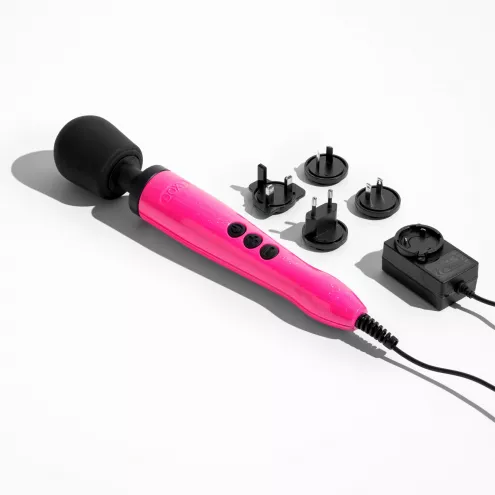 Вибромассажер DOXY Die Cast Massager Hot Pink, очень мощный, питание 220В, металлический корпус