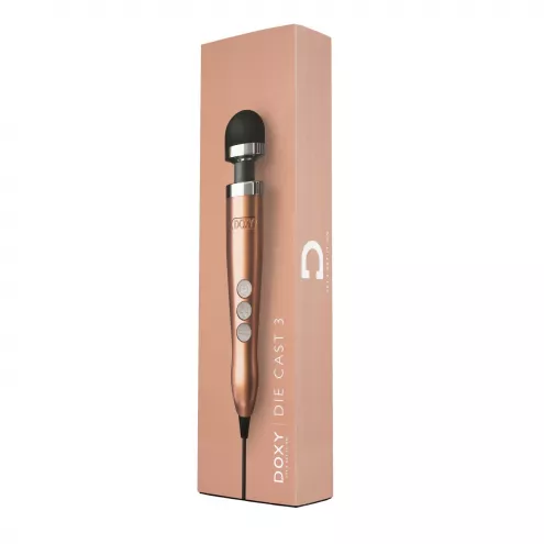 Вібромасажер DOXY Die Cast 3 Rose Gold, дуже потужний, живлення 220В, металевий корпус