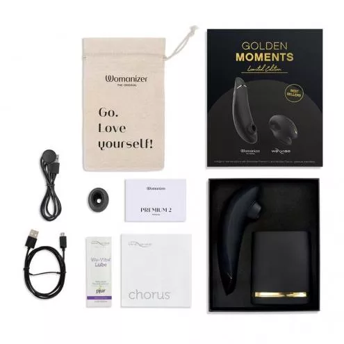 Премиальный подарочный набор Golden Moments: Womanizer Premium и We-Vibe Chorus Black
