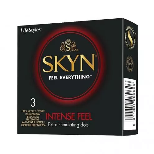 Презервативи SKYN Intense Feel – рельєфна насолода з точками та ребрами, 3 шт