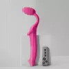 Безремінний страпон з вібрацією Strap-On-Me Vibrating Fuchsia M, діаметр 3,8 см, пульт ДК, регульований
