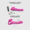 Безремневый страпон с вибрацией Strap-On-Me Vibrating Fuchsia L, диаметр 3,7 см, пульт ДУ, регулируемый