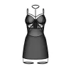 Бебі-дол Obsessive Arrowel Black chemise S/M, з декоративним чокером та гартерами