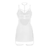 Бебі-дол Obsessive Arrowel White chemise S/M, з декоративним чокером та гартерами