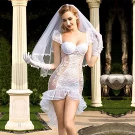 Эротический костюм невесты Благочестивая Марта L/XL White - 4