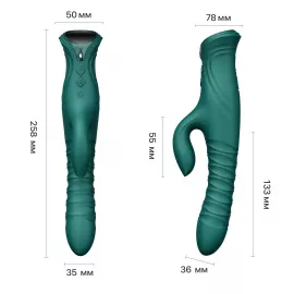 Пульсатор-кролик з вібрацією Zalo Mose 2 Turquoise Green - 7