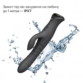Пульсатор-кролик з вібрацією Zalo Mose 2 Obsidian Black - 2