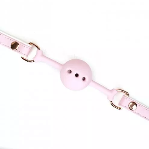 Кляп Liebe Seele White Pink Fairy Goat Leather Ball Gag