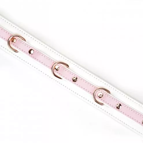 Нашийник з повідцем Liebe Seele White Pink Fairy Goat Leather Collar