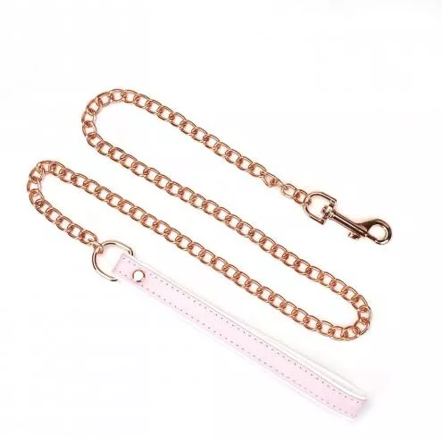 Нашийник з повідцем Liebe Seele White Pink Fairy Goat Leather Collar