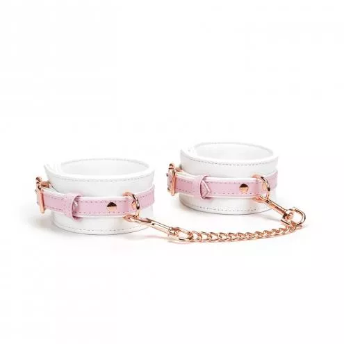 Наручники Liebe Seele White Pink Fairy Goat Leather Hand Cuffs