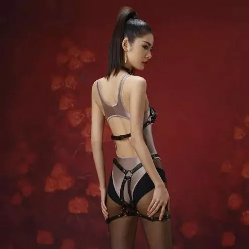 Сбруя со страпоном LOCKINK SEVANDA Queen Sheba Set with Golden Dildo