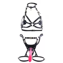 Збруя зі страпоном LOCKINK SEVANDA Queen Sheba Set with Pink Dildo - 1
