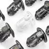 Клітка для пеніса LOCKINK SEVANDA Plastic Penis Chastity Cage, чорна, 3 кільця різних розмірів