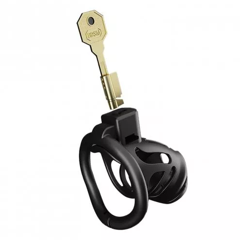 Клітка для пеніса LOCKINK SEVANDA Plastic Penis Chastity Cage, чорна, 3 кільця різних розмірів