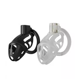 Клетка для пениса LOCKINK SEVANDA Plastic Penis Chastity Cage, черная, 3 кольца разных размеров - 5